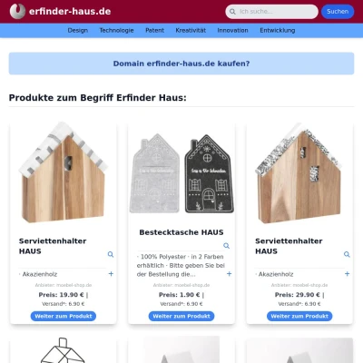 Screenshot erfinder-haus.de