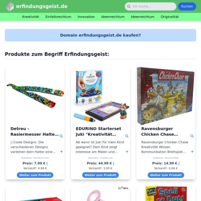 Screenshot erfindungsgeist.de