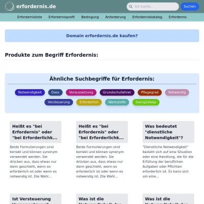 Screenshot erfordernis.de