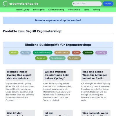 Screenshot ergometershop.de