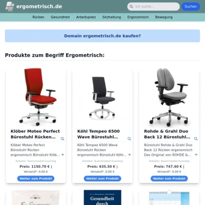 Screenshot ergometrisch.de