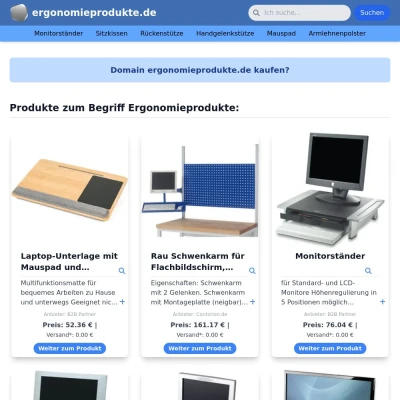 Screenshot ergonomieprodukte.de