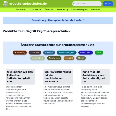 Screenshot ergotherapieschulen.de