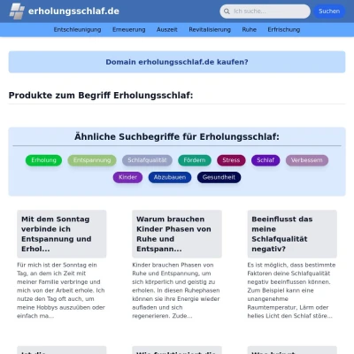 Screenshot erholungsschlaf.de