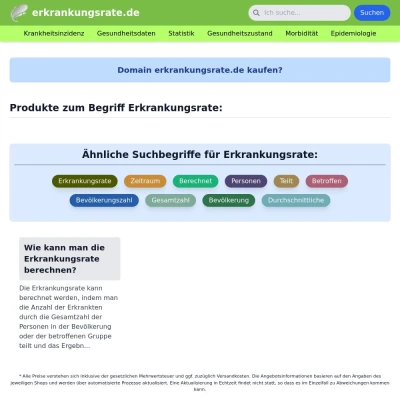 Screenshot erkrankungsrate.de