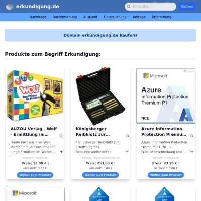 Screenshot erkundigung.de