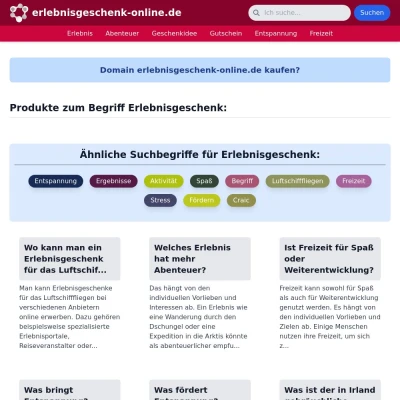 Screenshot erlebnisgeschenk-online.de