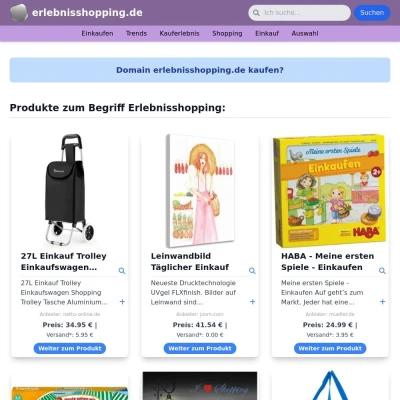 Screenshot erlebnisshopping.de