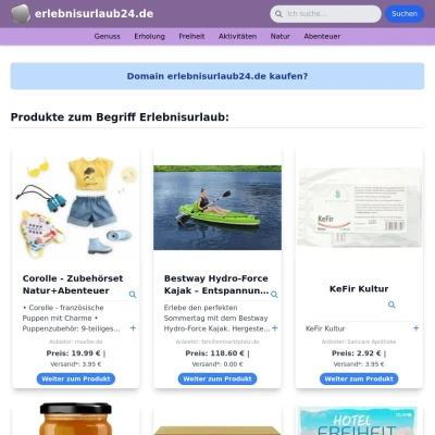 Screenshot erlebnisurlaub24.de