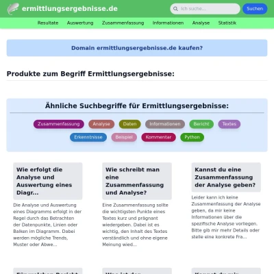 Screenshot ermittlungsergebnisse.de