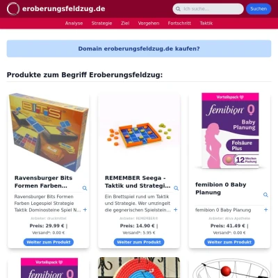 Screenshot eroberungsfeldzug.de