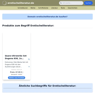 Screenshot erotischeliteratur.de