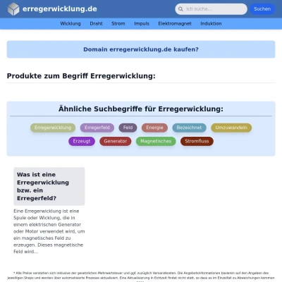 Screenshot erregerwicklung.de