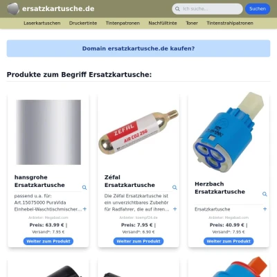 Screenshot ersatzkartusche.de