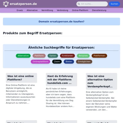 Screenshot ersatzperson.de