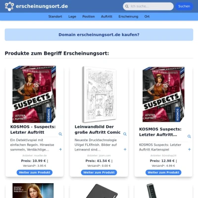 Screenshot erscheinungsort.de