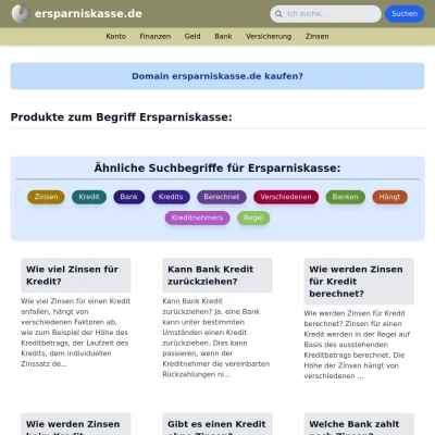 Screenshot ersparniskasse.de