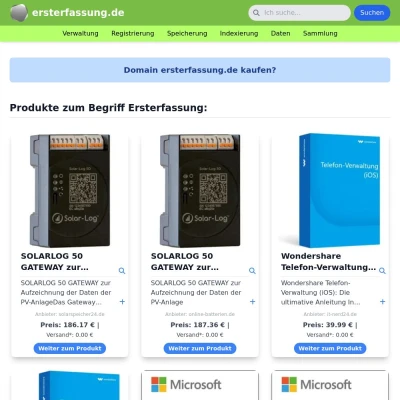 Screenshot ersterfassung.de