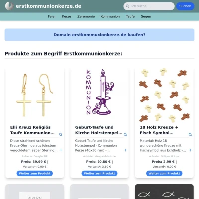 Screenshot erstkommunionkerze.de