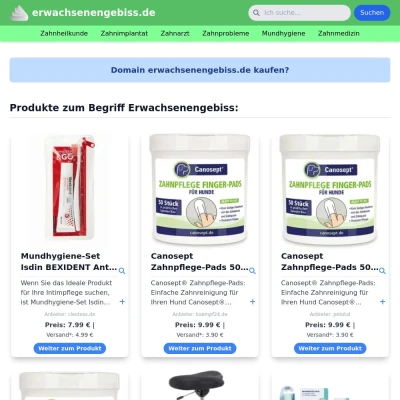 Screenshot erwachsenengebiss.de