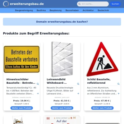 Screenshot erweiterungsbau.de