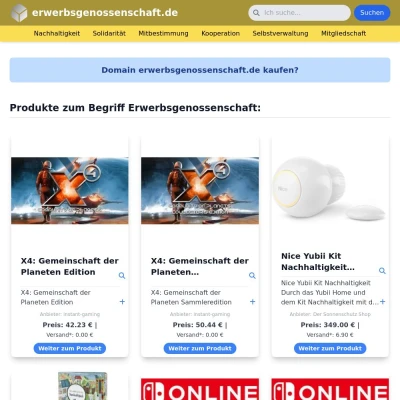 Screenshot erwerbsgenossenschaft.de