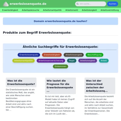 Screenshot erwerbslosenquote.de