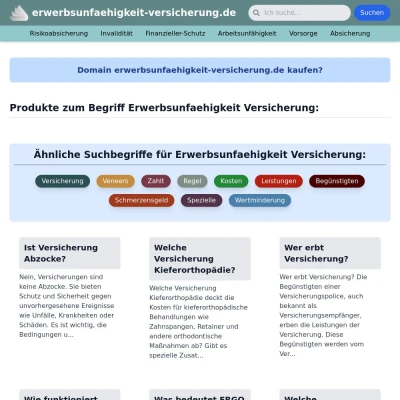 Screenshot erwerbsunfaehigkeit-versicherung.de