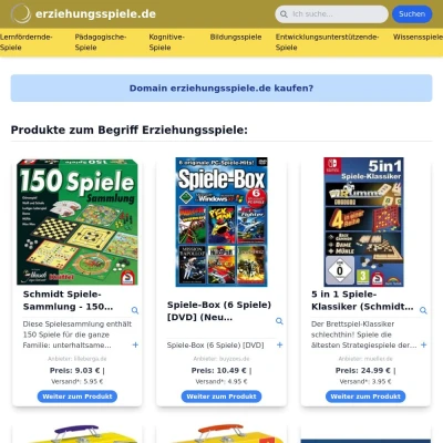 Screenshot erziehungsspiele.de