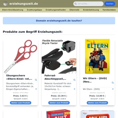 Screenshot erziehungszeit.de