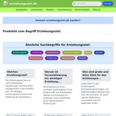 Screenshot erziehungsziel.de