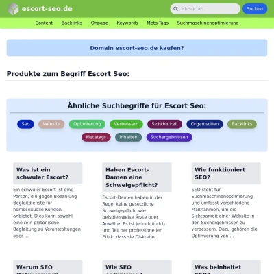 Screenshot escort-seo.de