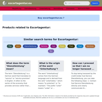 Screenshot escortagentur.eu