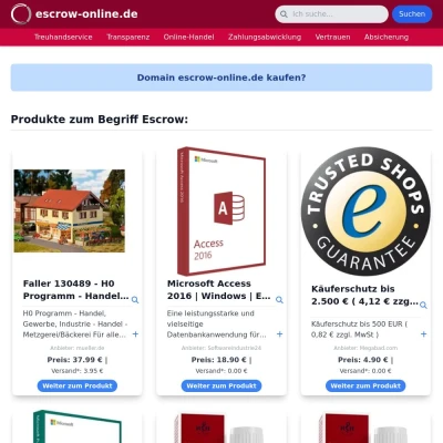 Screenshot escrow-online.de