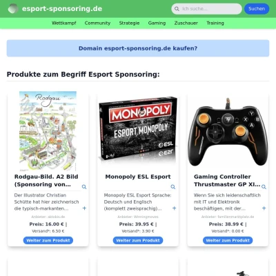 Screenshot esport-sponsoring.de