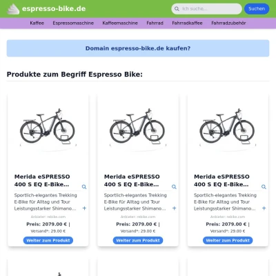 Screenshot espresso-bike.de