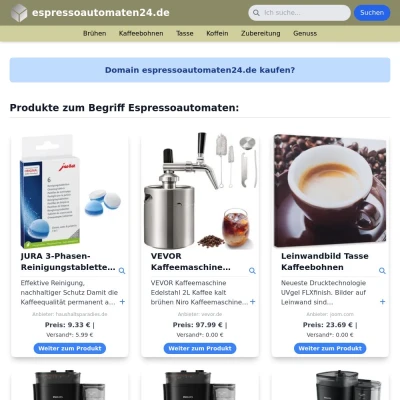 Screenshot espressoautomaten24.de