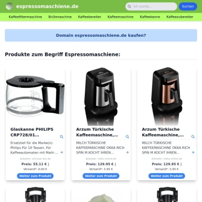 Screenshot espressomaschiene.de