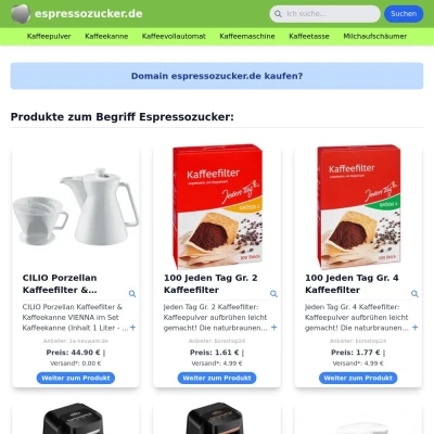 Screenshot espressozucker.de