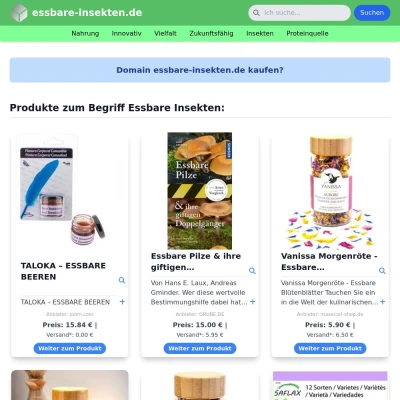 Screenshot essbare-insekten.de