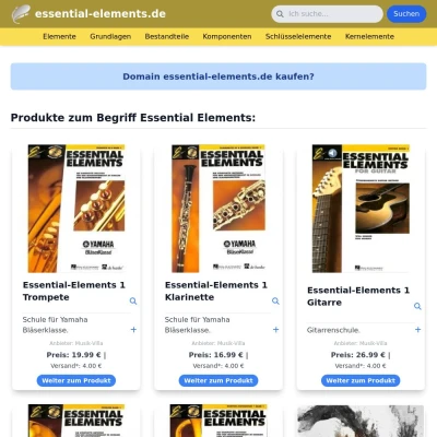 Screenshot essential-elements.de