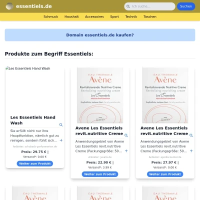 Screenshot essentiels.de