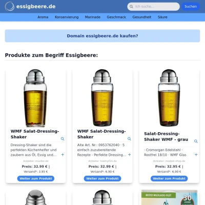 Screenshot essigbeere.de