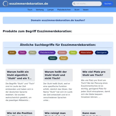 Screenshot esszimmerdekoration.de