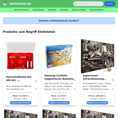 Screenshot eteiletotal.de