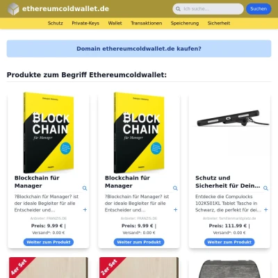 Screenshot ethereumcoldwallet.de