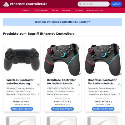 Screenshot ethernet-controller.de