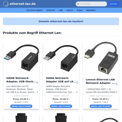 Screenshot ethernet-lan.de