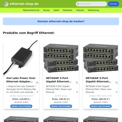 Screenshot ethernet-shop.de