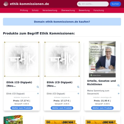 Screenshot ethik-kommissionen.de